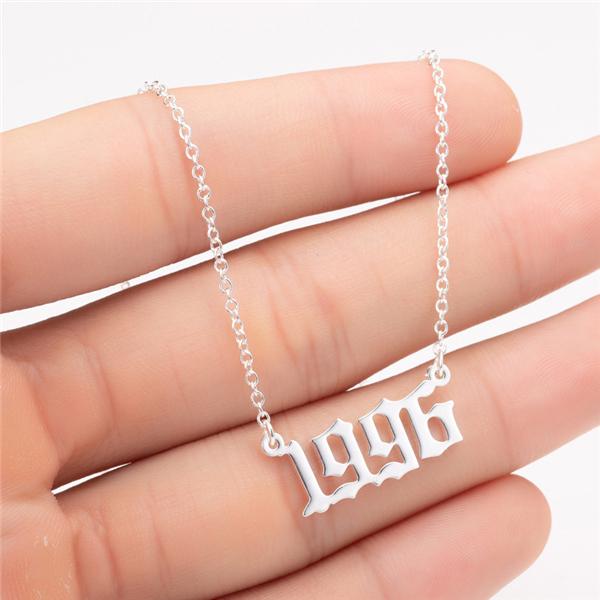 Prime & Pure 9K White Gold Birthyear Necklace 1996