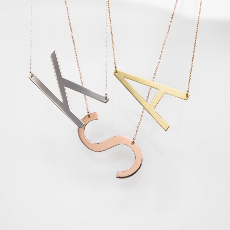 Sideway Big Letter Necklace