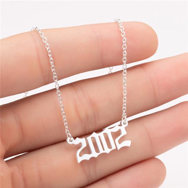 Prime & Pure Sterling Silver Birthyear Necklace 2002