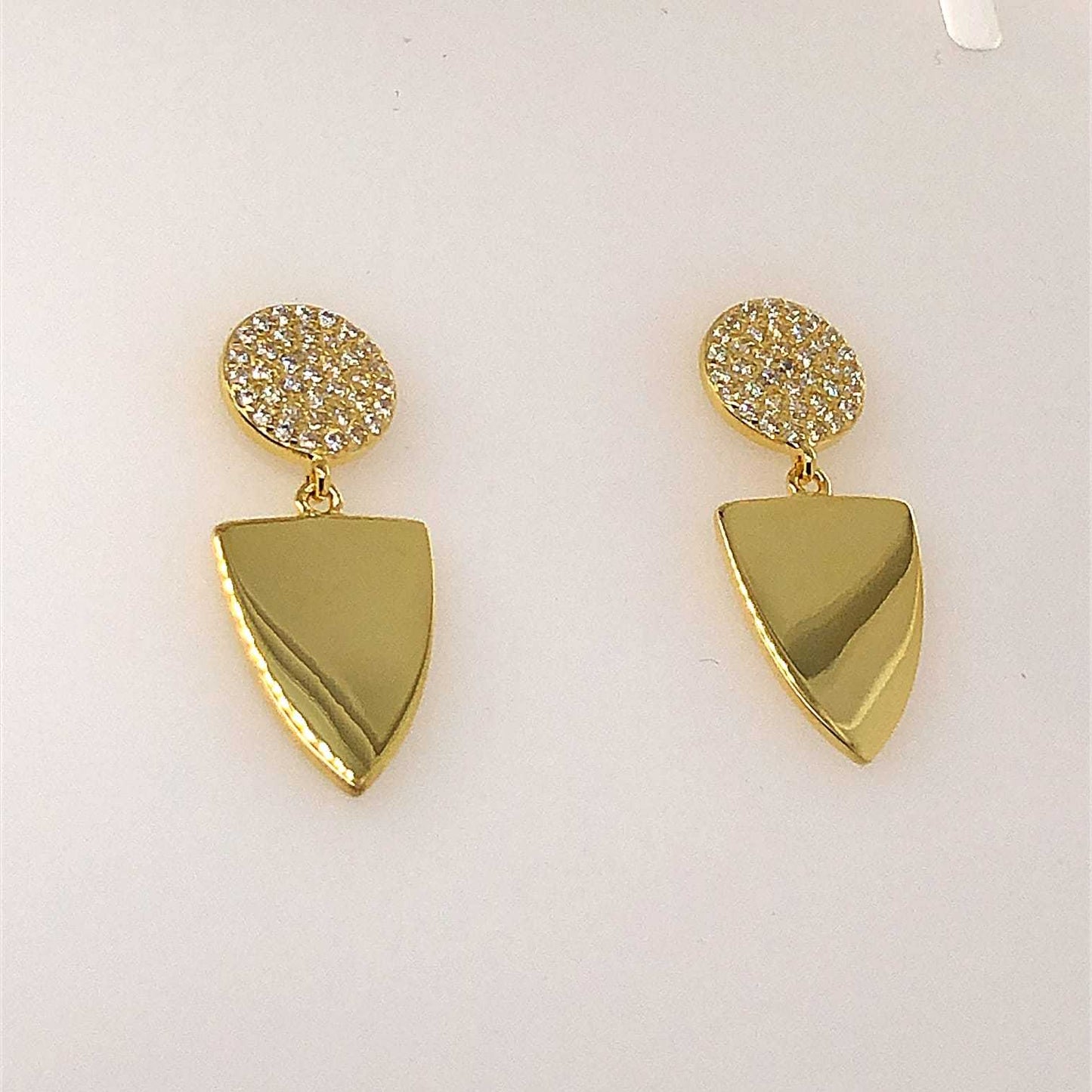 Gold Plated Zirconia Silver Earrings