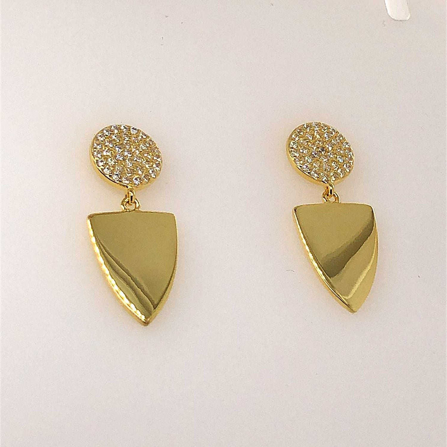 Gold Plated Zirconia Silver Earrings