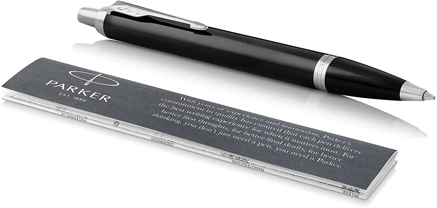 Parker IM Black Chrome Trim Ballpoint Pen