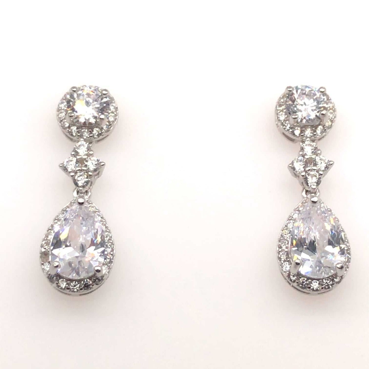 Classy Zirconia Silver Earrings