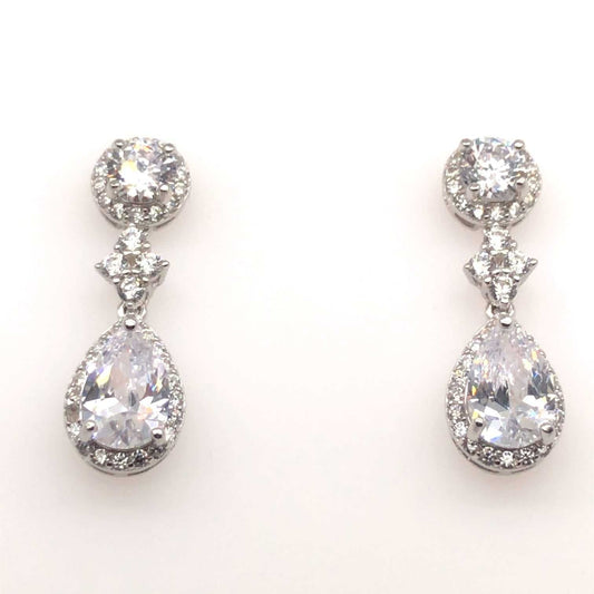 Classy Zirconia Silver Earrings
