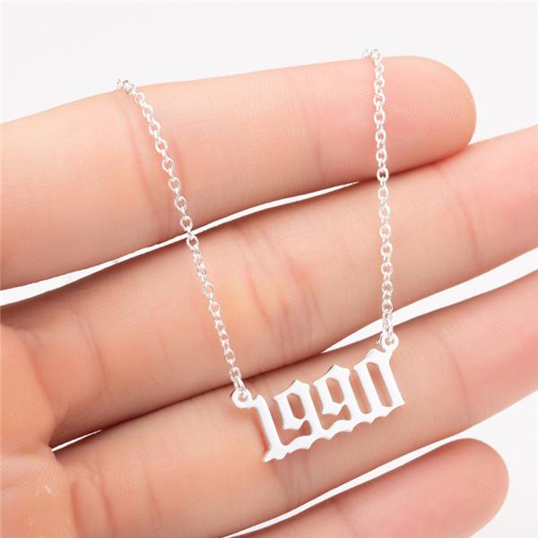Prime & Pure 9K White Gold Birthyear Necklace 1990