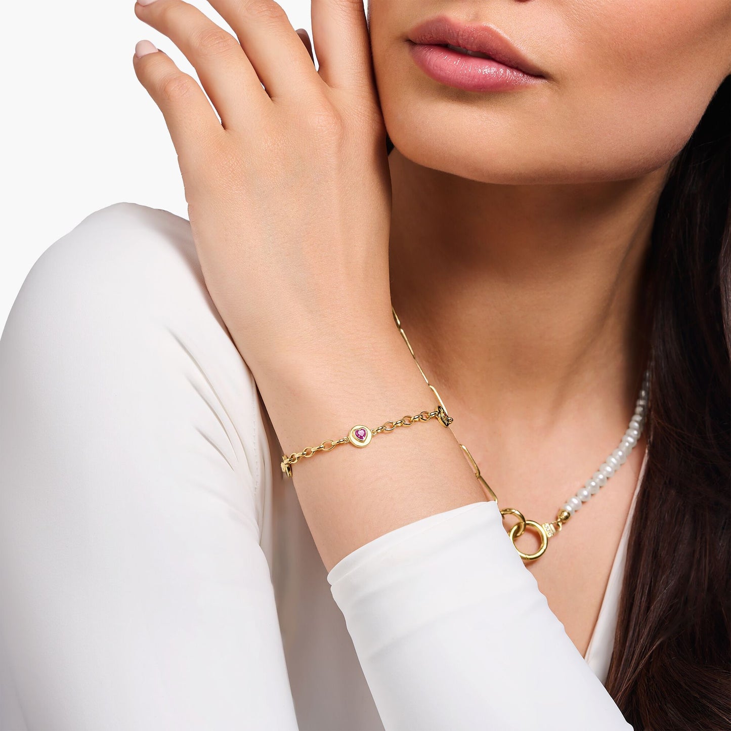THOMAS SABO Gold Cosmic Bracelet with Round Elements and Stones