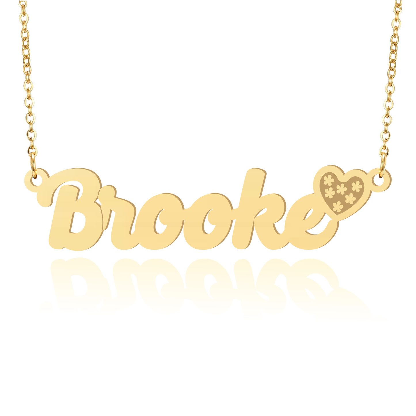 Prime & Pure 9K Yellow Gold Name Necklace Brooke with Heart