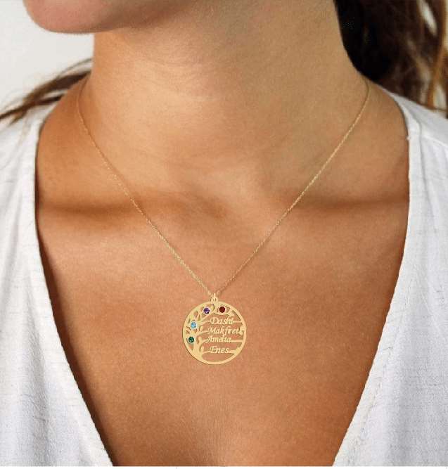 Family Tree Birthstones Necklace