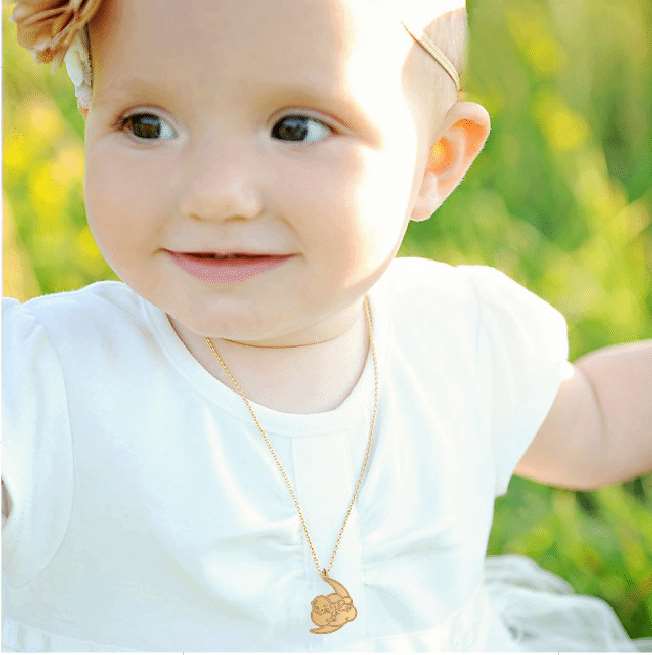 Baby Sleeping Moon Necklace