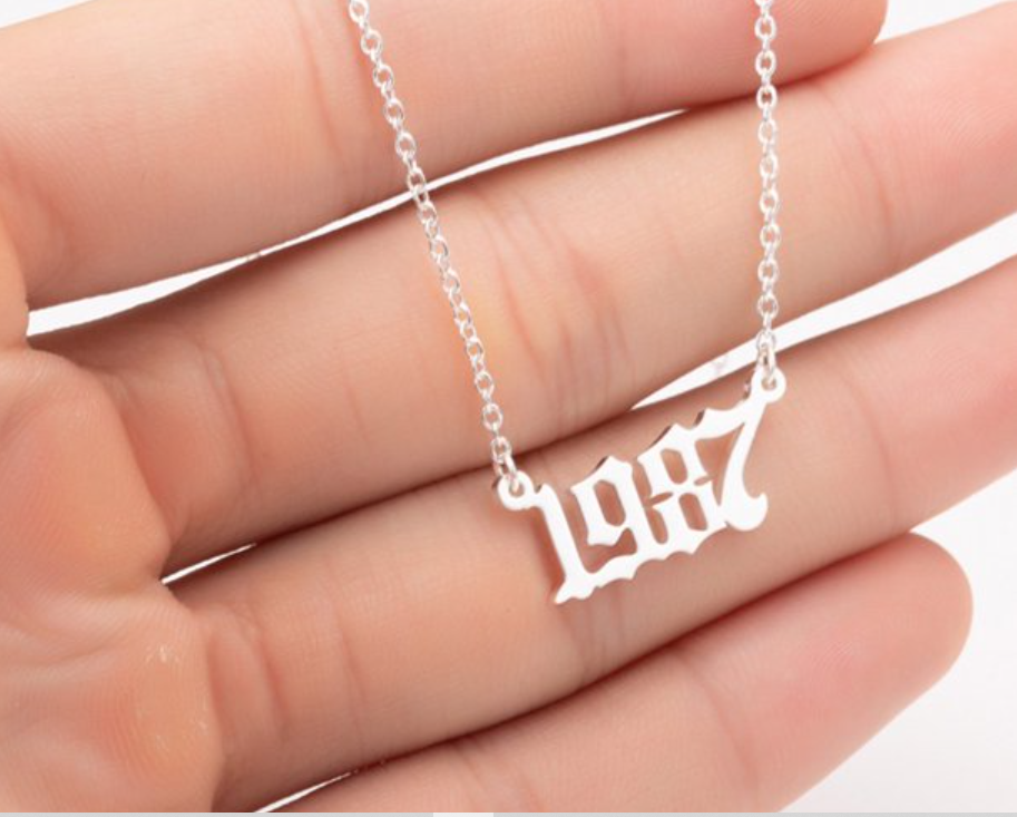Prime & Pure Sterling Silver Birthyear Necklace 1987