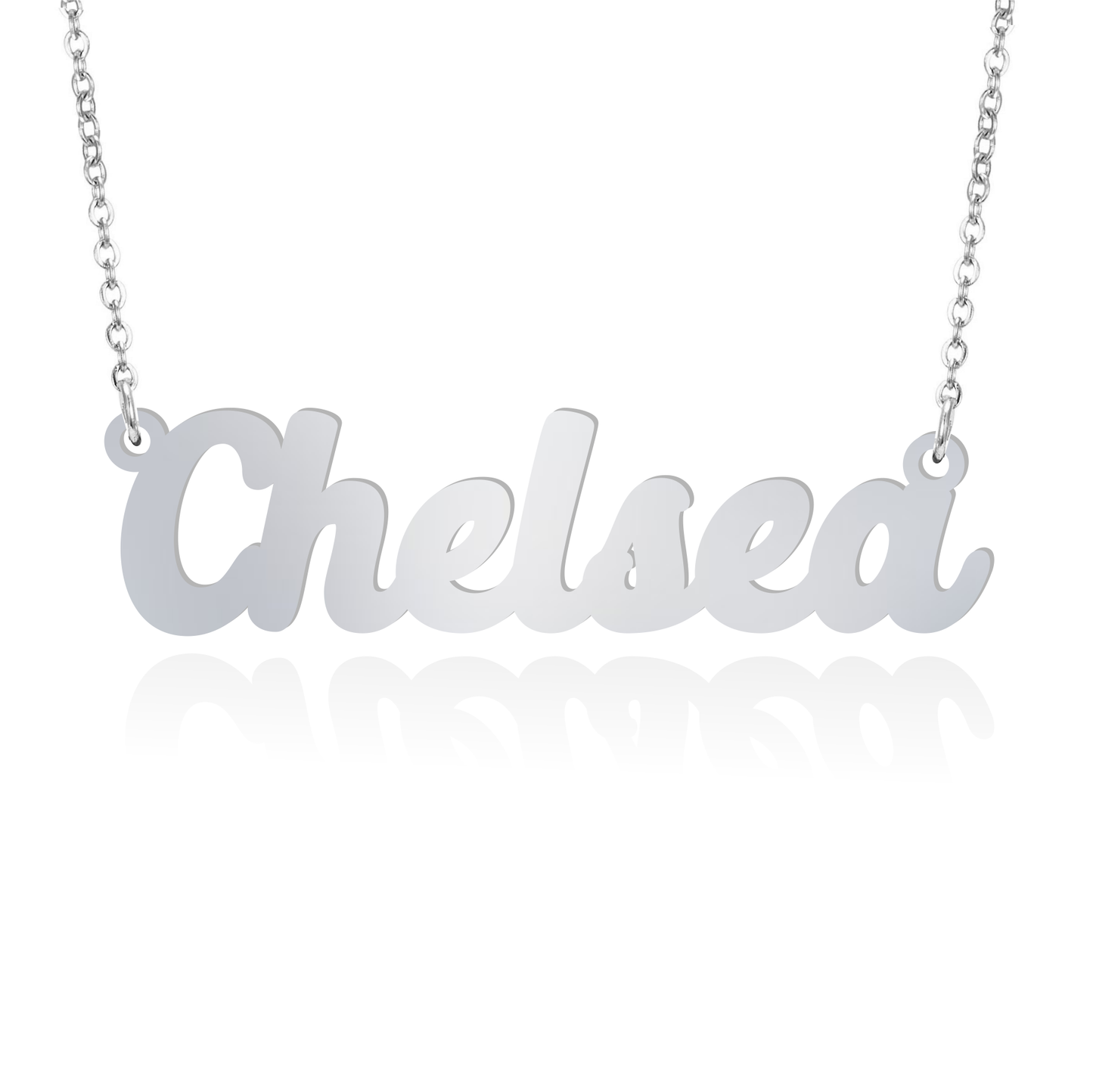 Prime & Pure 9K White Gold Name Necklace Chelsea