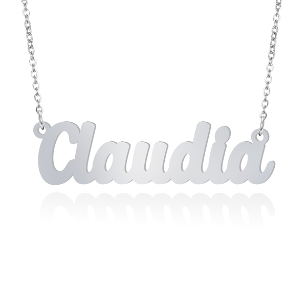 Prime & Pure 9K White Gold Name Necklace Claudia