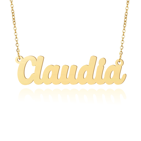 Prime & Pure 9K Yellow Gold Name Necklace Claudia