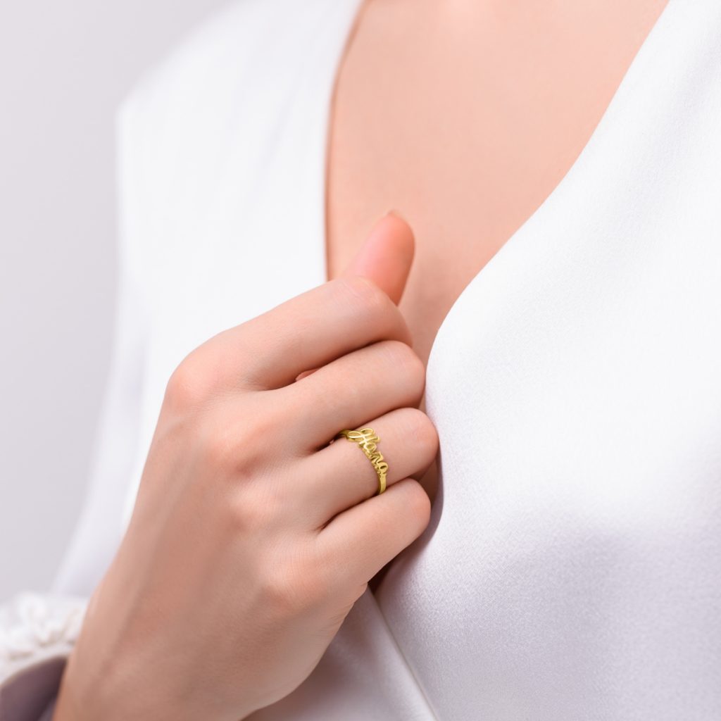 Cursive Name Ring