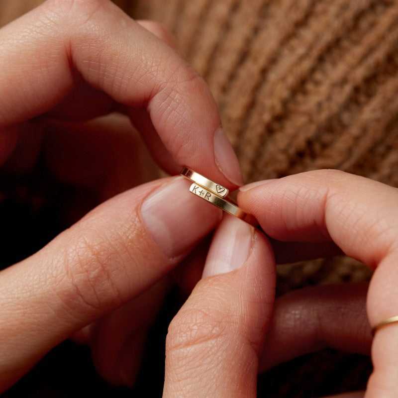 Engraved Double Name Ring