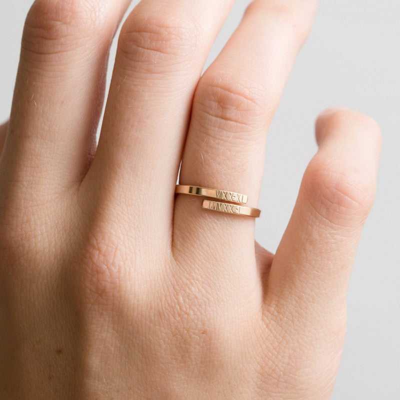 Engraved Double Name Ring