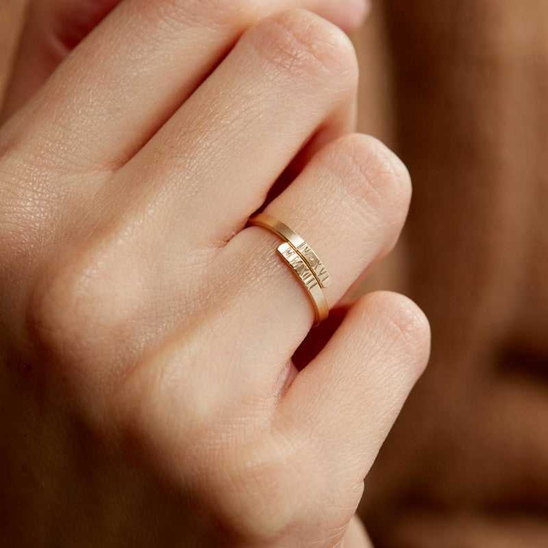 Engraved Double Name Ring