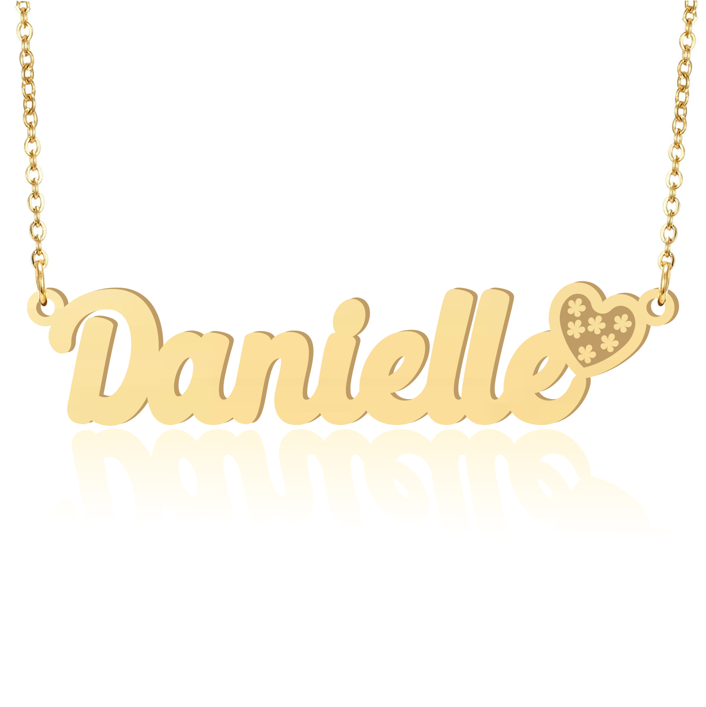 Prime & Pure 9K Yellow Gold Name Necklace Danielle with Heart