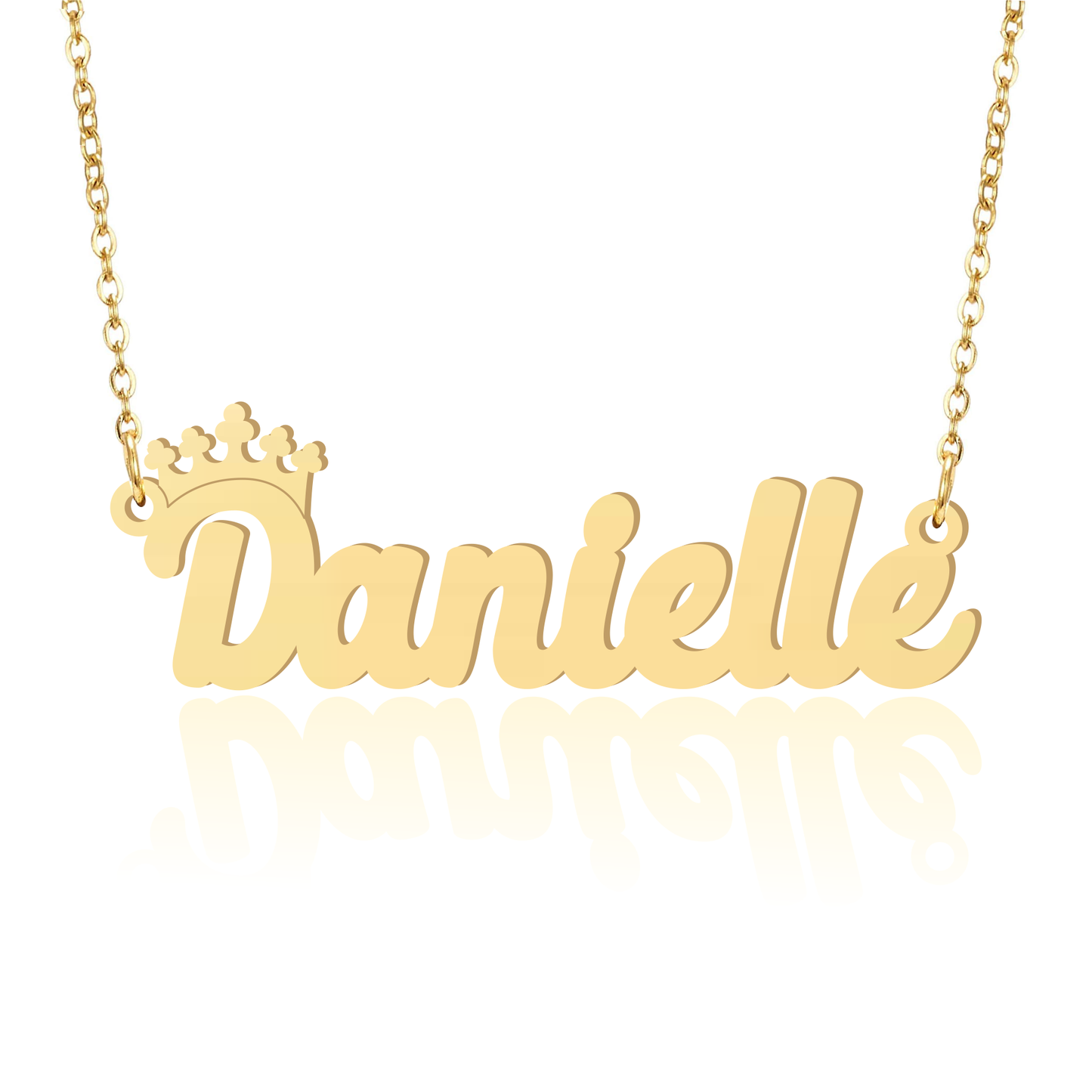 Prime & Pure 9K Yellow Gold Name Necklace Danielle with Crown