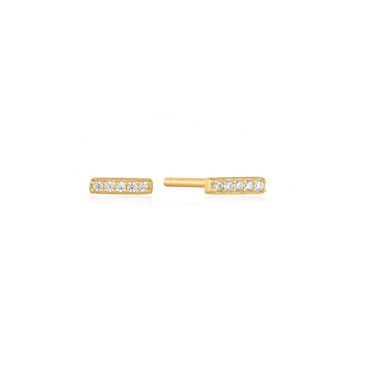 Gold Glam Bar Stud Earrings