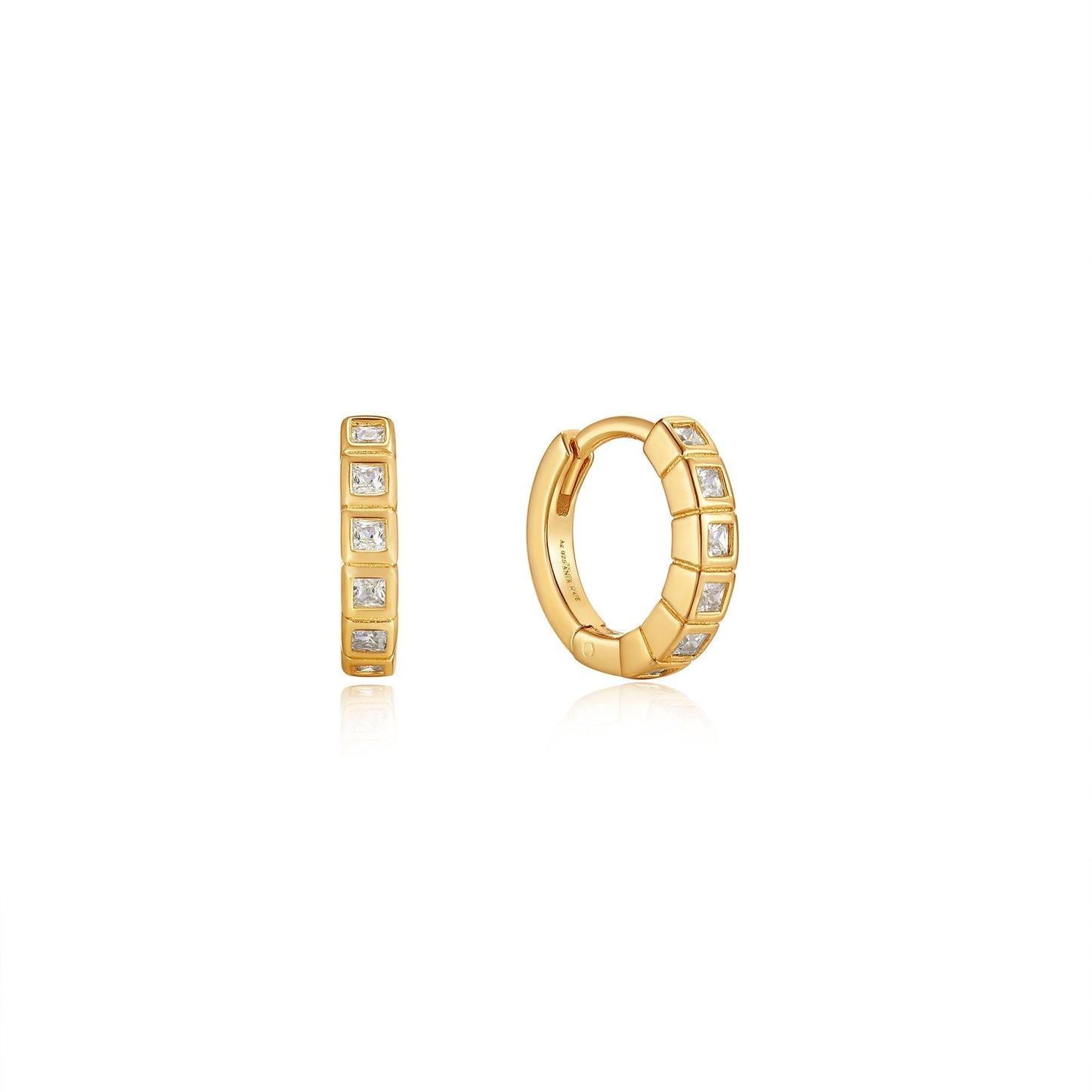 Gold Glam Huggie Hoop Earrings