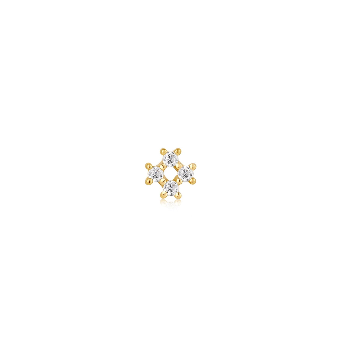 Gold Sparkle Cross Barbell Single Earring