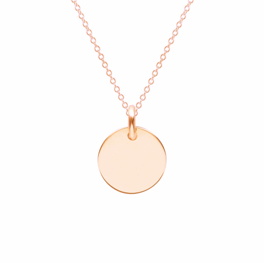 Engraved Disc Initial Necklace