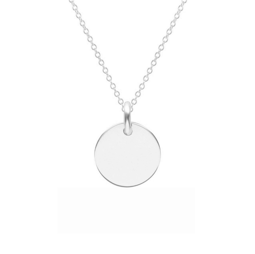 Engraved Disc Initial Necklace