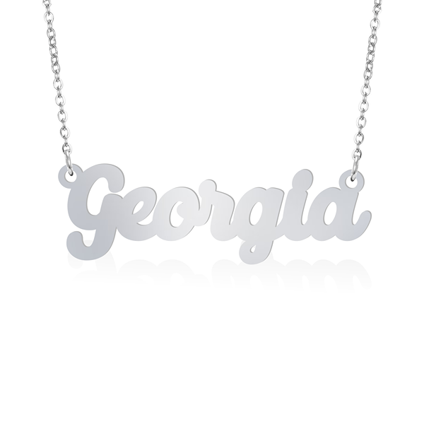 Prime & Pure 9K White Gold Name Necklace Georgia