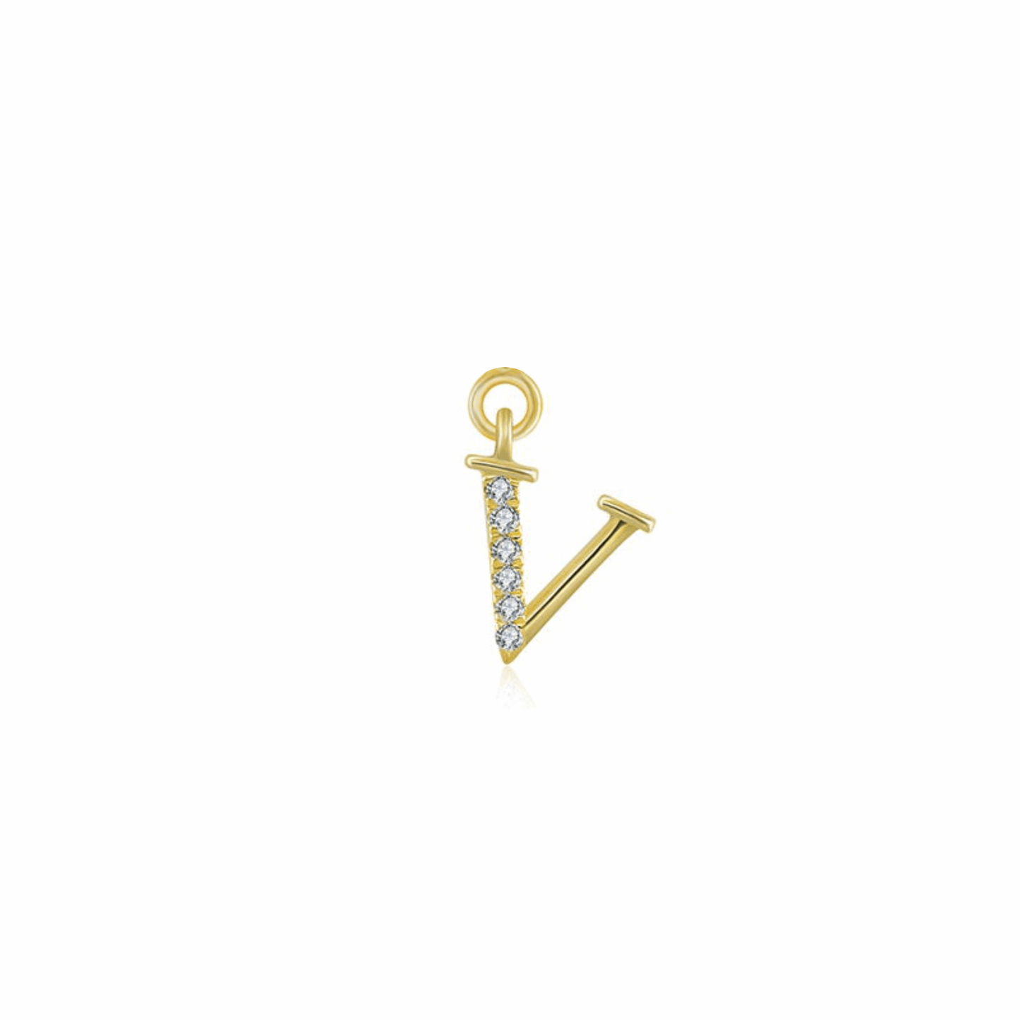 Iced Letter " V " Pendant