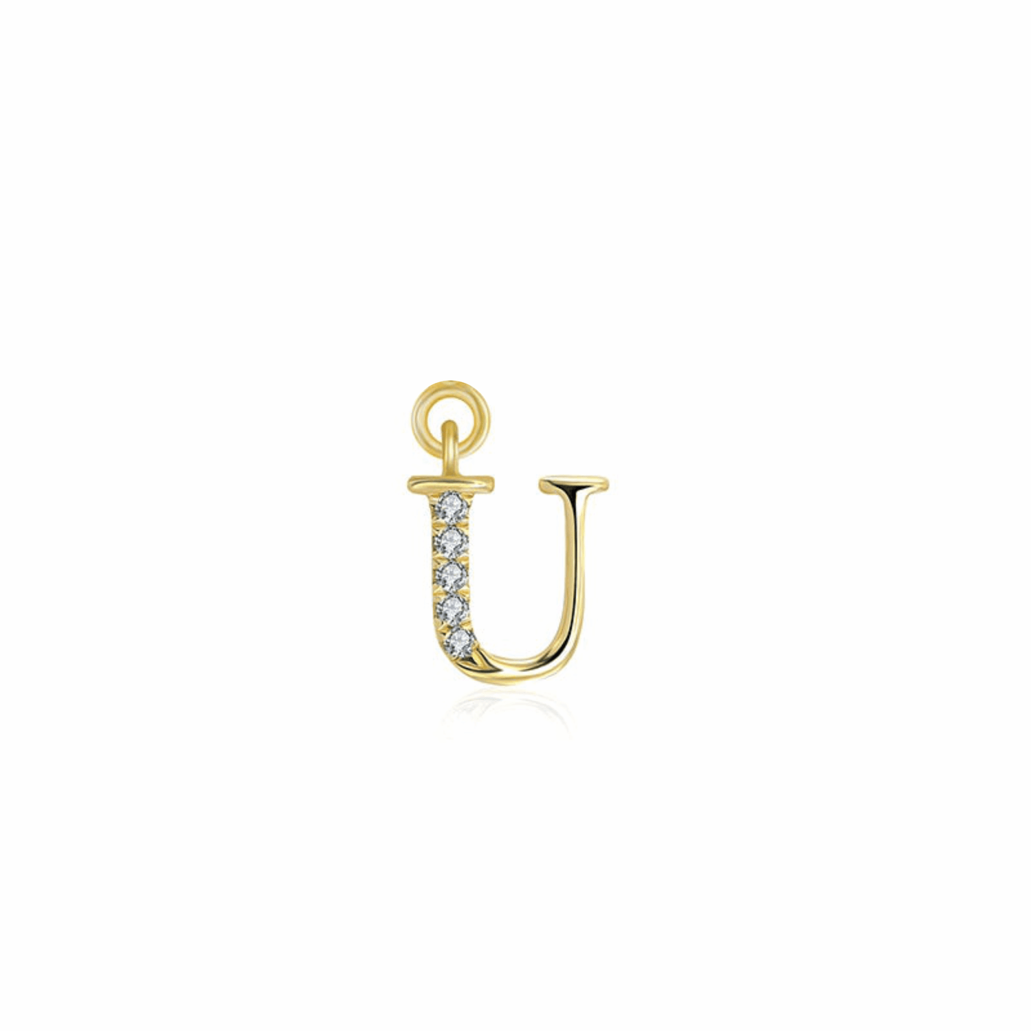 Iced Letter " U " Pendant