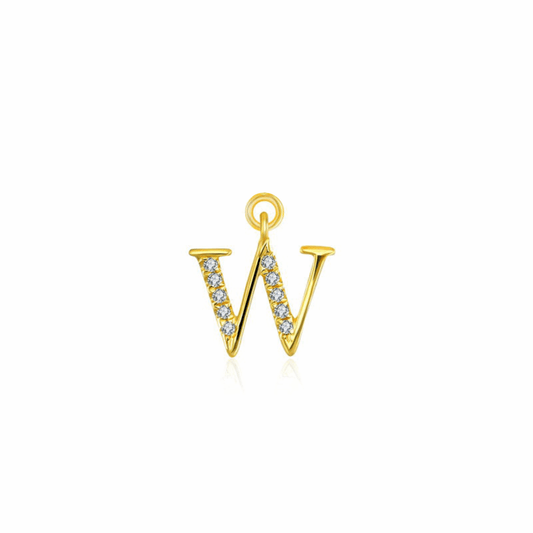 Iced Letter " W " Pendant