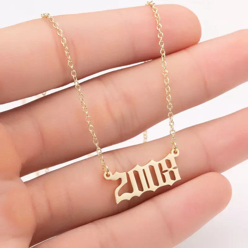 Prime & Pure 9K Yellow Gold Birthyear Necklace 2008