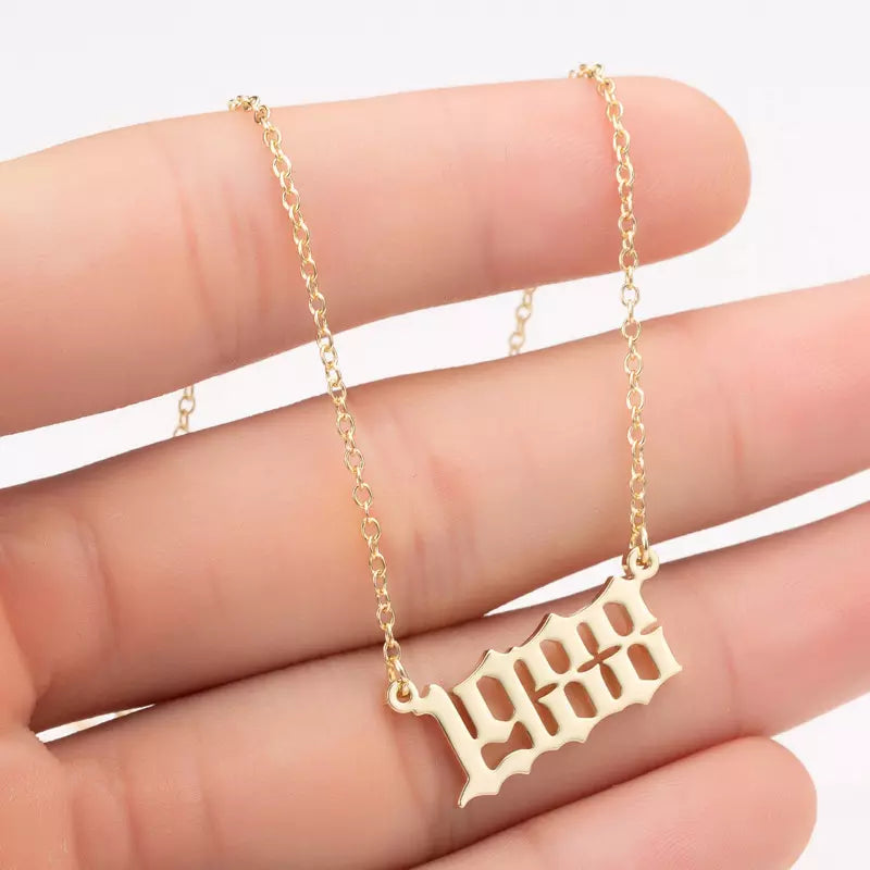 Prime & Pure 9K Yellow Gold Birthyear Necklace 1988