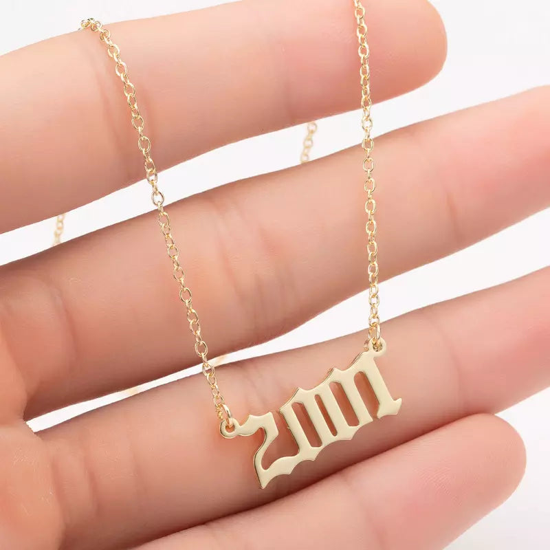 Prime & Pure 9K Yellow Gold Birthyear Necklace 2001