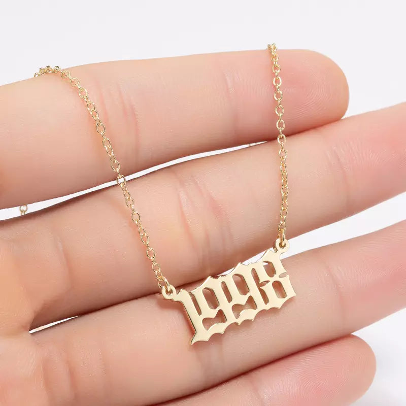 Prime & Pure 9K Yellow Gold Birthyear Necklace 1998