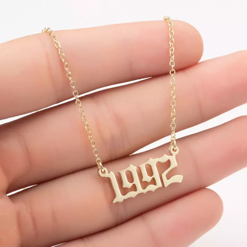 Prime & Pure 9K Yellow Gold Birthyear Necklace 1992