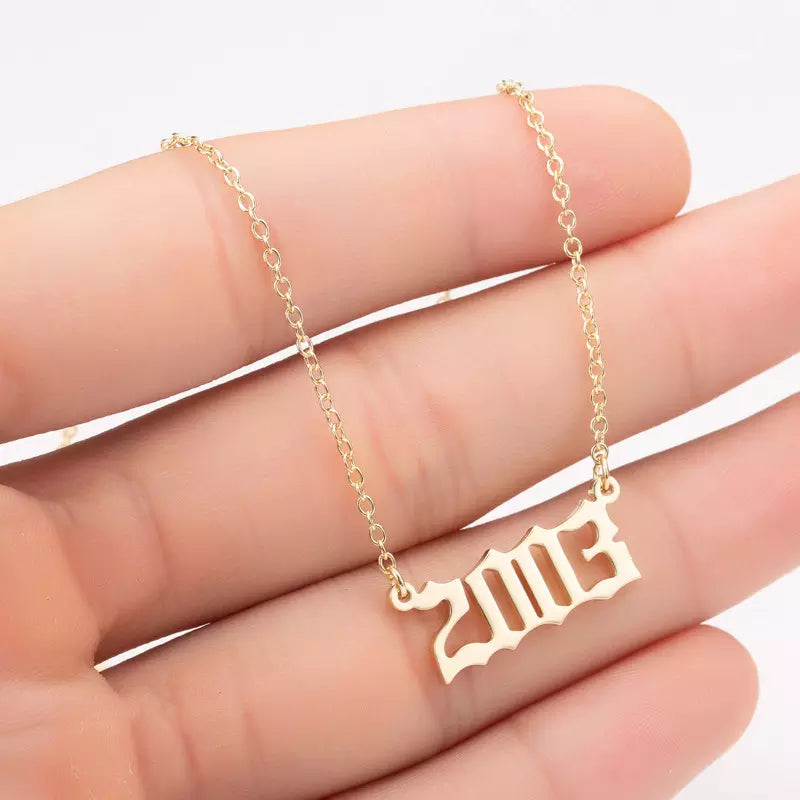 Prime & Pure 9K Yellow Gold Birthyear Necklace 2003