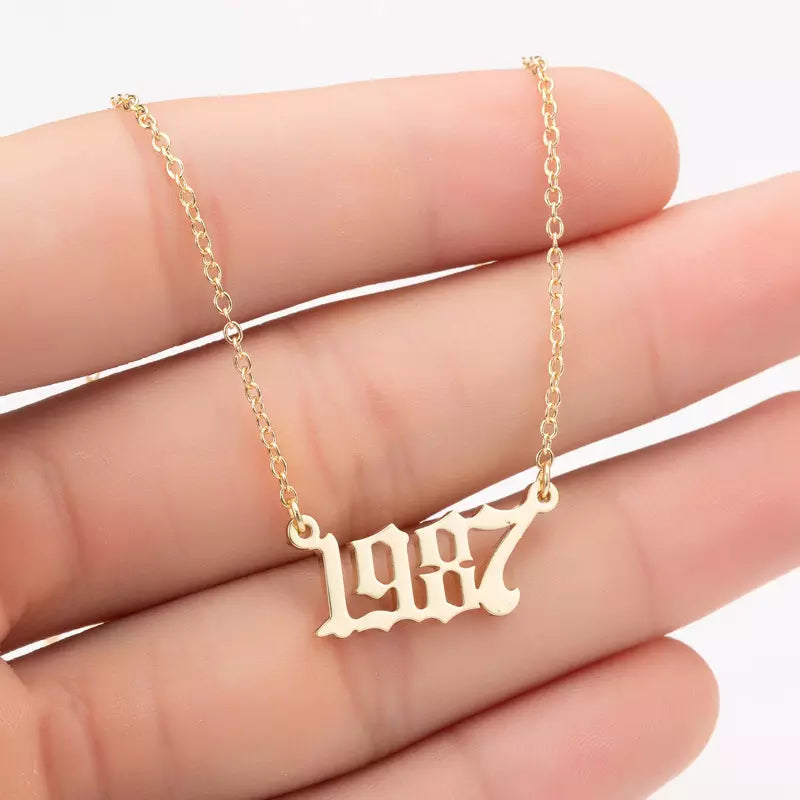 Prime & Pure 9K Yellow Gold Birthyear Necklace 1987