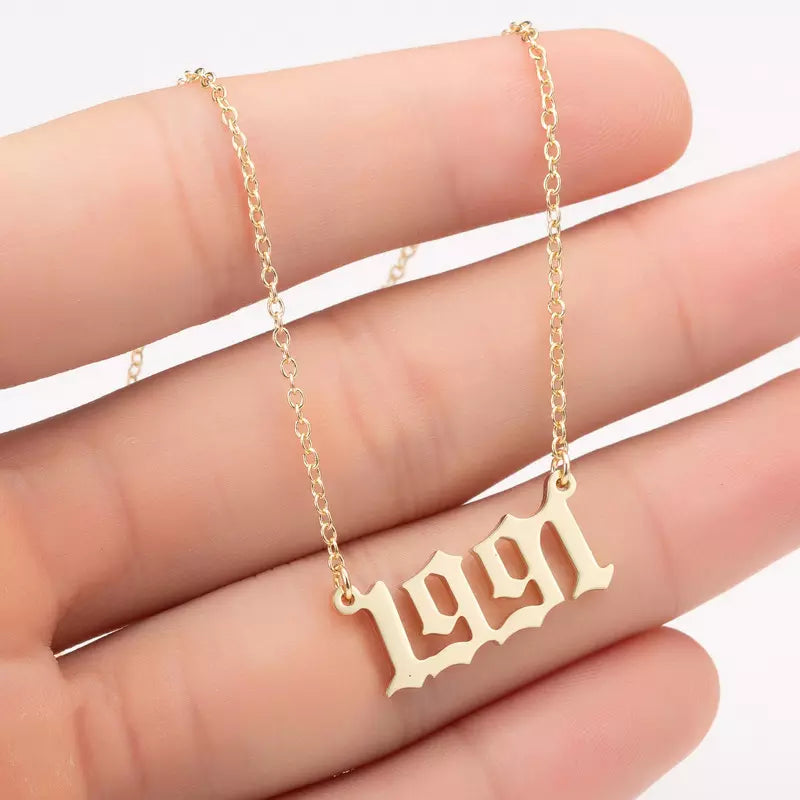 Prime & Pure 9K Yellow Gold Birthyear Necklace 1991