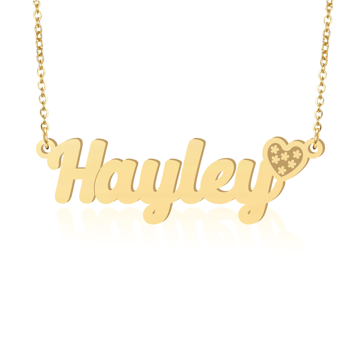 Prime & Pure 9K Yellow Gold Name Necklace Hayley with Heart