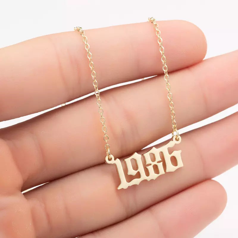 Prime & Pure 9K Yellow Gold Birthyear Necklace 1986