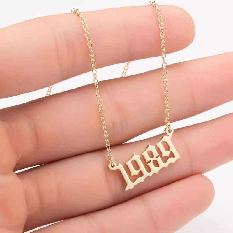 Prime & Pure 9K Yellow Gold Birthyear Necklace 1989