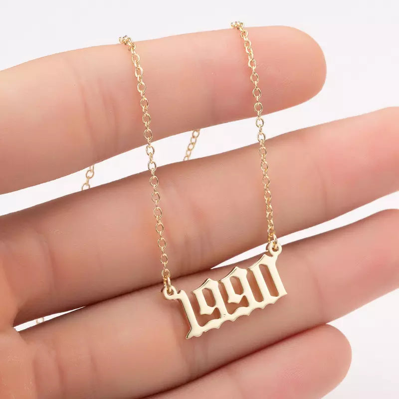 Prime & Pure 9K Yellow Gold Birthyear Necklace 1990