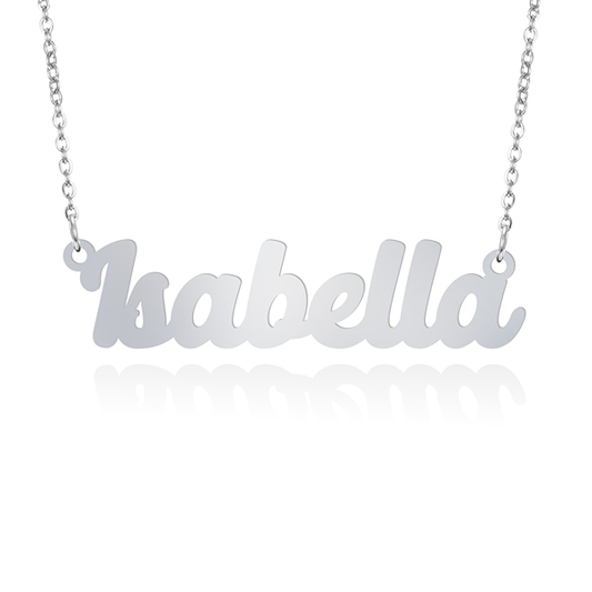 Prime & Pure 9K White Gold Name Necklace Isabella