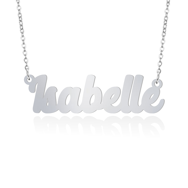 Prime & Pure 9K White Gold Name Necklace Isabelle