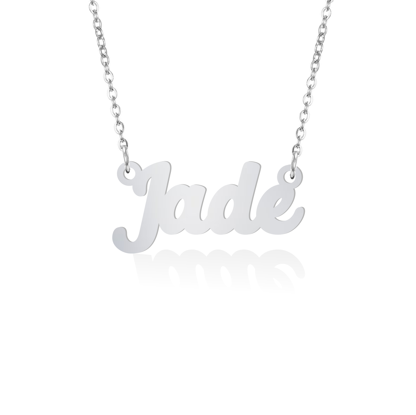 Prime & Pure 9K White Gold Name Necklace Jade