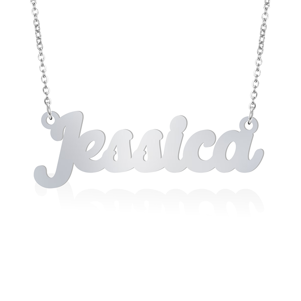Prime & Pure 9K White Gold Name Necklace Jessica