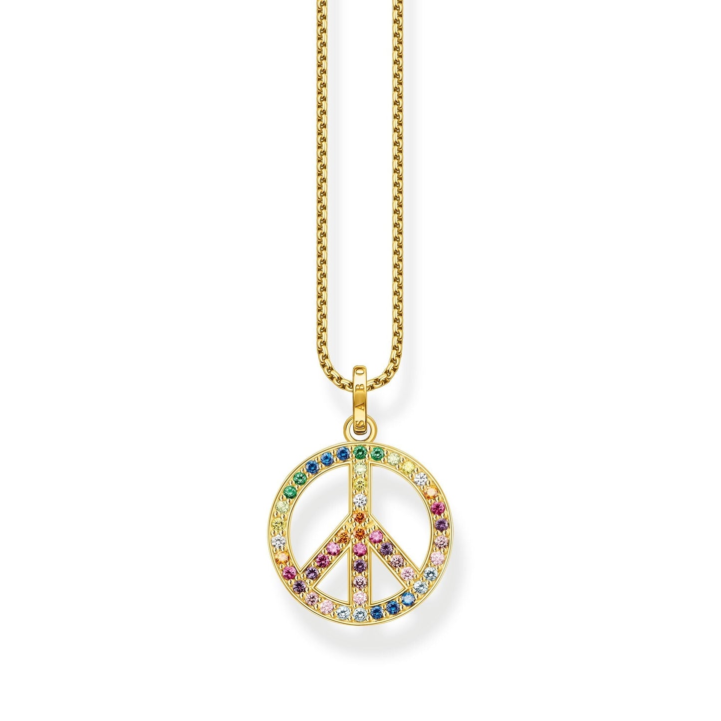 THOMAS SABO Necklace with Pendant Peace Sign Gold Plated