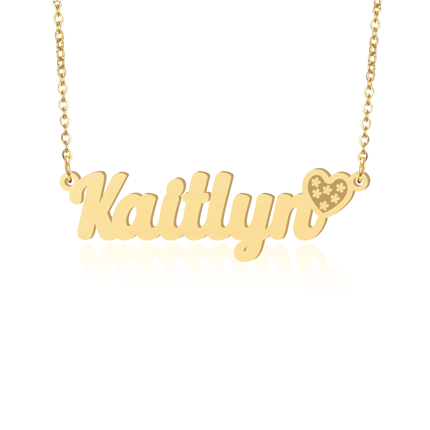 Prime & Pure 9K Yellow Gold Name Necklace Kaitlyn with Heart